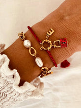 Učitaj sliku u preglednik galerije, Women's friendship bracelet with braided cord and personalised letter charm
