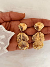 Load image into Gallery viewer, Mediterranean-inspired gold statement earrings.
