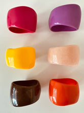 Load image into Gallery viewer, Wide statement resin bracelet for summer styling.