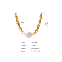 Load image into Gallery viewer, KERSEY - Yhpup New Stainless Steel Jewelry for Women Fashion Natural Pearl Chain Necklace joyería acero inoxidable mujer Anniversary Gift