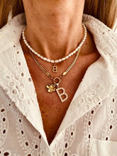 Load image into Gallery viewer, Gold necklace with personalised letter charm.