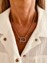 Load image into Gallery viewer, Two-tone chain necklace with bold clasp.