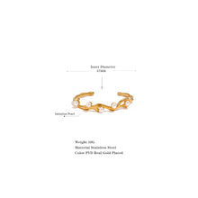 Load image into Gallery viewer, KYLEA - Yhpup Elegant Imitation Pearls Gold Color Stainless Steel Twist Cuff Bracelet Bangle Waterproof Charm Jewelry for Women Gift
