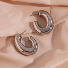 Load image into Gallery viewer, VANYA - Hollow Light Easy to Wear Oversize Bold Chunky Hoop Earrings For Woman Stainless Steel PVD Plated Silver Color Hoop Earring