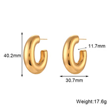 Load image into Gallery viewer, VANYA - Hollow Light Easy to Wear Oversize Bold Chunky Hoop Earrings For Woman Stainless Steel PVD Plated Silver Color Hoop Earring
