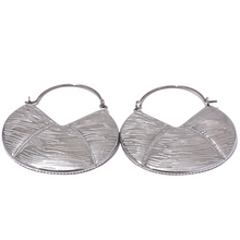 Load image into Gallery viewer, These vintage-inspired hoop earrings are crafted from rust-proof, lightweight stainless steel with an elegant 18K gold plating, offering both durability and a luxurious finish. Their textured surface adds subtle dimension, blending a modern geometric look with timeless appeal. Ideal for those who love understated elegance, these earrings make versatile accessories for any occasion, pairing effortlessly with both casual and dressy styles.