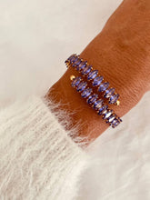 Učitaj sliku u preglednik galerije, Sparkling women's bracelet in gold and purple