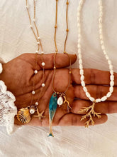 Load image into Gallery viewer, Ocean-inspired freshwater pearl necklace celebrating feminine confidence and happiness.