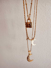 Load image into Gallery viewer, adjustable gold moon necklace with lobster clasp
