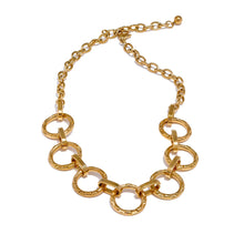 Load image into Gallery viewer, Close-up of chunky chain necklace showing thick notched link details
