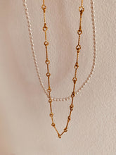 Load image into Gallery viewer, Elegant handmade imitation pearl necklace featuring smooth non-peeling pearls and a polished stainless steel chain designed for everyday wear.