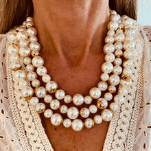 Load image into Gallery viewer, Luxury layered necklace combining timeless artificial pearls with modern statement styling.