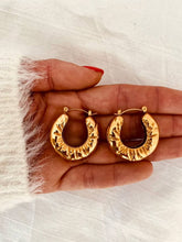 Load image into Gallery viewer, GALATEA - Chunky Hollow Hoop Textured Earrings