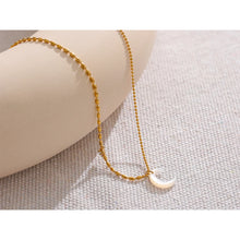 Load image into Gallery viewer, Detail of 18K gold plated stainless steel bead chain necklace with mixed size beads