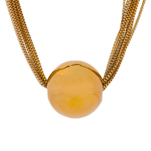 Load image into Gallery viewer, Close-up of layered necklace showing round ball pendant detail