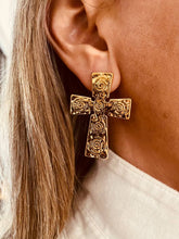 Load image into Gallery viewer, NARA - Cross Carved Stud Earrings