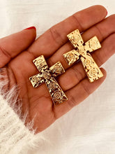 Load image into Gallery viewer, NARA - Cross Carved Stud Earrings