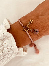 Učitaj sliku u preglednik galerije, Colourful friendship bracelet with personalised letter and gold-plated details