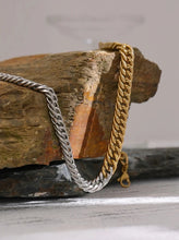 Load image into Gallery viewer, Thick link mixed metal necklace with bold gold and silver chain design
