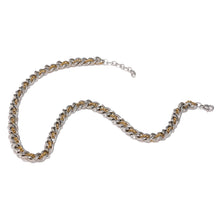 Load image into Gallery viewer, Two tone chain necklace with gold and silver links in a modern mixed metal design front view