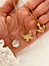 Load image into Gallery viewer, Vintage inspired gold angel necklace with timeless elegant style