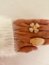 Load image into Gallery viewer, Waterproof floral ring for women with vibrant multicolor acrylic flower
