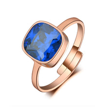 Load image into Gallery viewer, Lokaer Sparkling Design Titanium Stainless Steel Wedding Ring Jewelry Rose Gold Mosaic CZ Crystal Party Rings For Women R19156