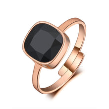 Load image into Gallery viewer, Lokaer Sparkling Design Titanium Stainless Steel Wedding Ring Jewelry Rose Gold Mosaic CZ Crystal Party Rings For Women R19156