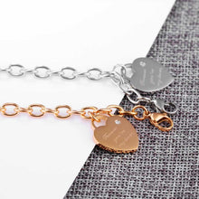 Load image into Gallery viewer, Trendy Titanium Stainless Steel Heart Charm Bracelets Rose Gold Color Female Models Love Chain & Link Bracelets B18195