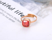 Load image into Gallery viewer, Lokaer Sparkling Design Titanium Stainless Steel Wedding Ring Jewelry Rose Gold Mosaic CZ Crystal Party Rings For Women R19156