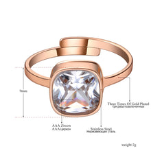 Load image into Gallery viewer, Lokaer Sparkling Design Titanium Stainless Steel Wedding Ring Jewelry Rose Gold Mosaic CZ Crystal Party Rings For Women R19156
