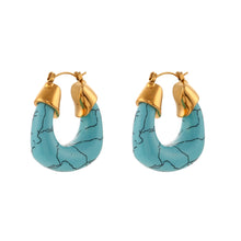 Učitaj sliku u preglednik galerije, Add a pop of color to your summer look with these bold and stylish chunky resin hoop earrings! Available in vibrant blue or classic white, these lightweight hoops are crafted from durable, waterproof stainless steel for all-day wear. Perfect for vacations, beach days, or everyday outfits, they’re your new go-to statement accessory!