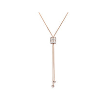 Load image into Gallery viewer, elegant rose gold stainless steel necklace with long chain