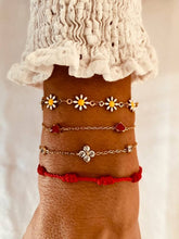 Load image into Gallery viewer, Close-up of red rope bracelet showcasing braided nodes and handcrafted detail
