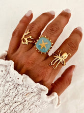 Load image into Gallery viewer, Unique statement ring inspired by sea life and feminine empowerment
