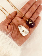 Load image into Gallery viewer, Gold plated necklace with natural shell pendant.
