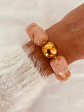 Load image into Gallery viewer, Side angle of square bead bracelet showing structure and sleek chain design
