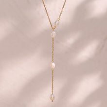 Učitaj sliku u preglednik galerije, VALINI - Ogrlica s lančićem od prirodnih slatkovodnih bisera u obliku slova Y, u blagdanskom stilu za žene, od nehrđajućeg čelika, s resicama, seksi nakit za tijelo
