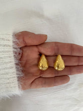 Load image into Gallery viewer, Elegant gold stud earrings crafted from stainless steel with real gold plating for everyday and occasion wear.
