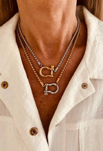 Load image into Gallery viewer, Gold and silver statement necklace by Bernat Jewelry.
