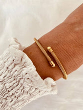 Load image into Gallery viewer, Close-up of stainless steel bangle capturing texture and subtle shine
