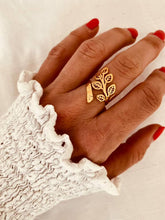 Load image into Gallery viewer, Waterproof gold leaf ring for everyday wear
