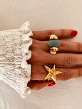 Load image into Gallery viewer, Elegant gold ring featuring a large starfish motif and adjustable open design
