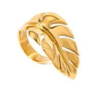 Load image into Gallery viewer, Elegant adjustable leaf ring inspired by nature with organic curves and contemporary styling
