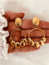 Load image into Gallery viewer, CORTIE - Punch pattern round pendant earrings
