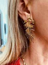 Load image into Gallery viewer, DANAE - Leaves Statement Stud Earrings
