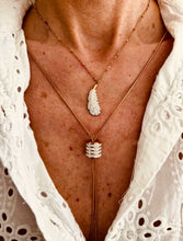 Load image into Gallery viewer, elegant crystal feather necklace stainless steel
