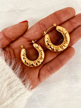 Load image into Gallery viewer, GALATEA - Chunky Hollow Hoop Textured Earrings
