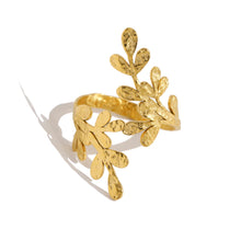 Load image into Gallery viewer, Gold statement ring for women, feminine branch-inspired jewelry
