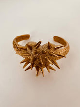 Load image into Gallery viewer, Gold heart cuff bracelet with sculptural design
